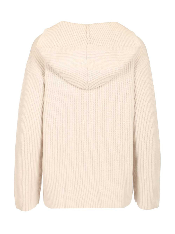 'S Max Mara Ribbed Wool Sweatshirt Knitwear - White | ef4b8adbd850335c2e8a2db8b32c22cd7c2907b3