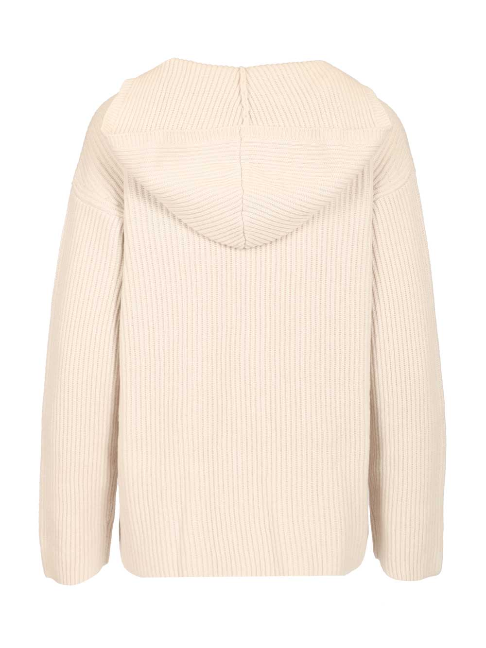 'S Max Mara Ribbed Wool Sweatshirt Knitwear - White | ef4b8adbd850335c2e8a2db8b32c22cd7c2907b3