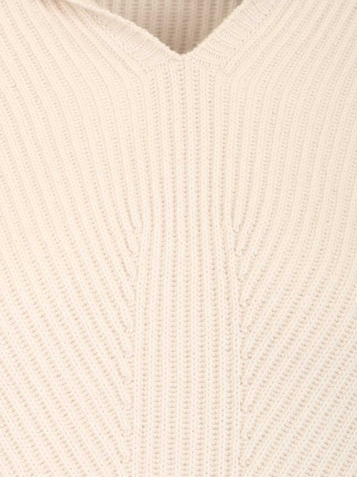 'S Max Mara Ribbed Wool Sweatshirt Knitwear - White | e4e7ae06ed30ba43c2063ec52e2b858c47a216b4