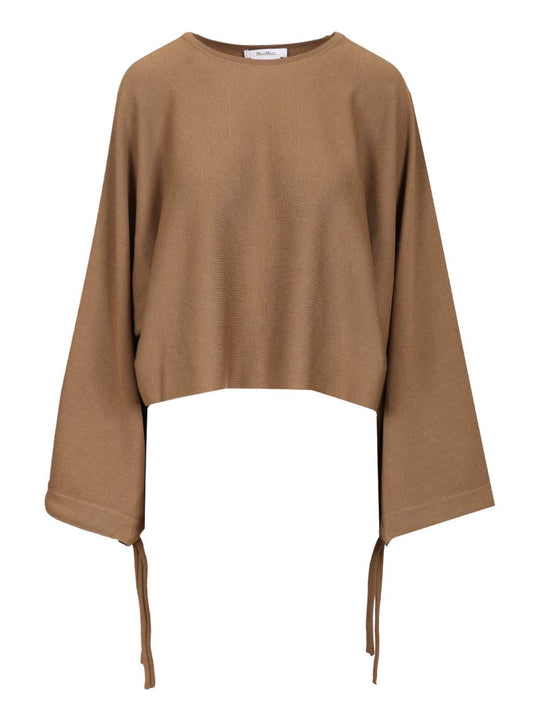Fine Wool Yarn Sweater Knitwear Brown