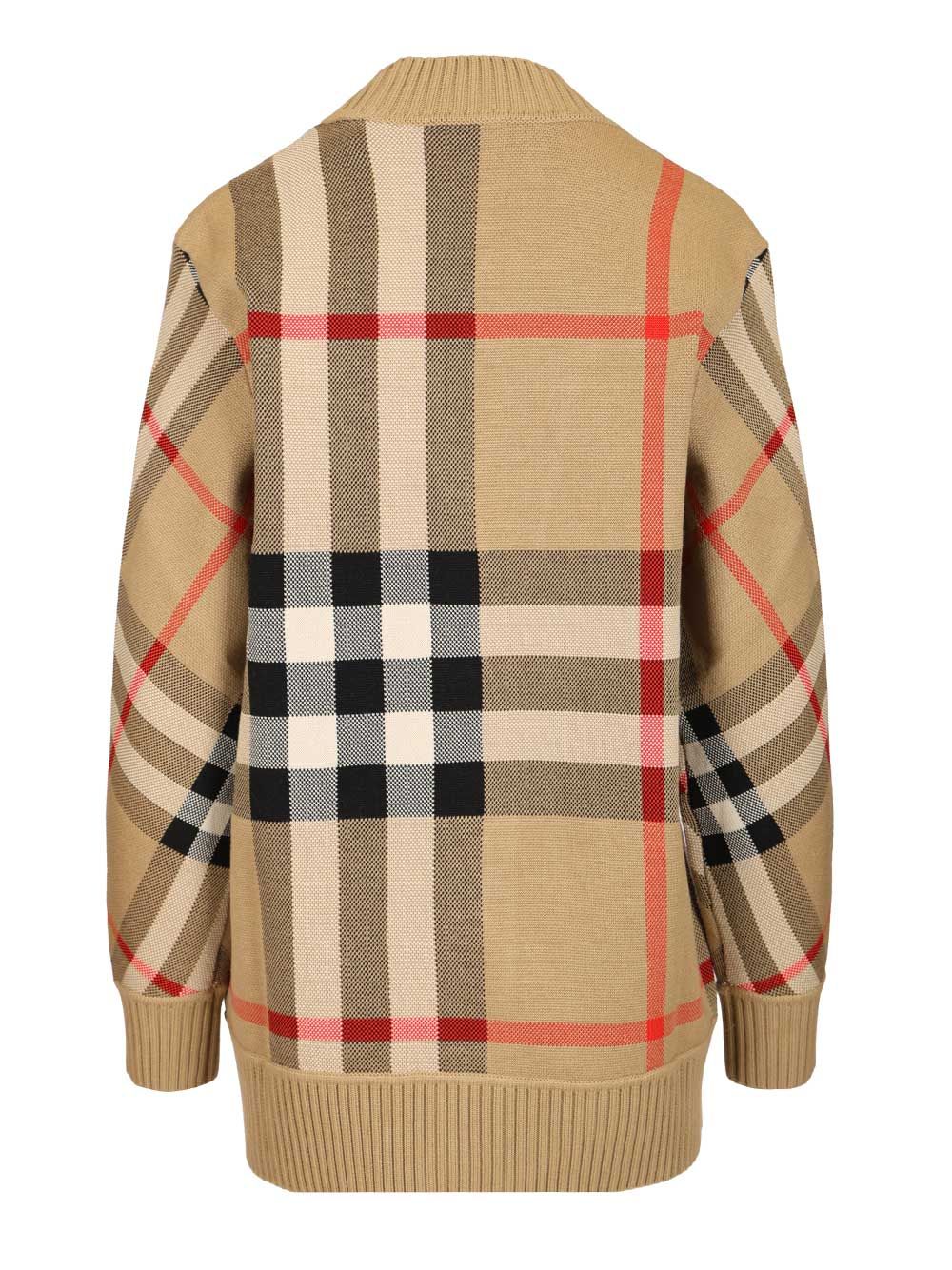 Burberry Check Wool Blend Cardigan Knitwear - Multicolor | 3162ad7765a61f5d08c147b144967de38c41156b
