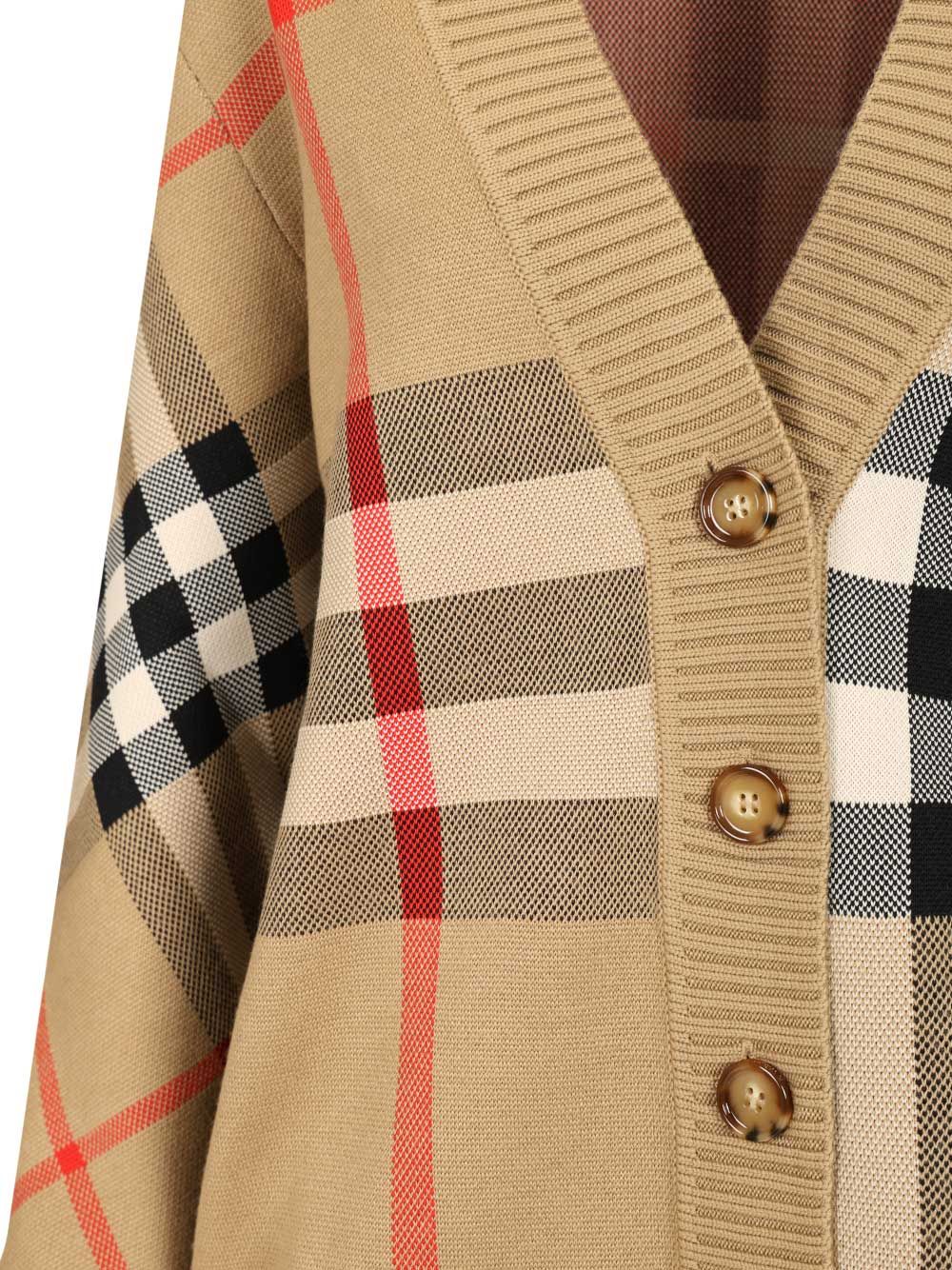 Burberry Check Wool Blend Cardigan Knitwear - Multicolor | f9859b701c769f78e966e779e1f361d3b70a8092