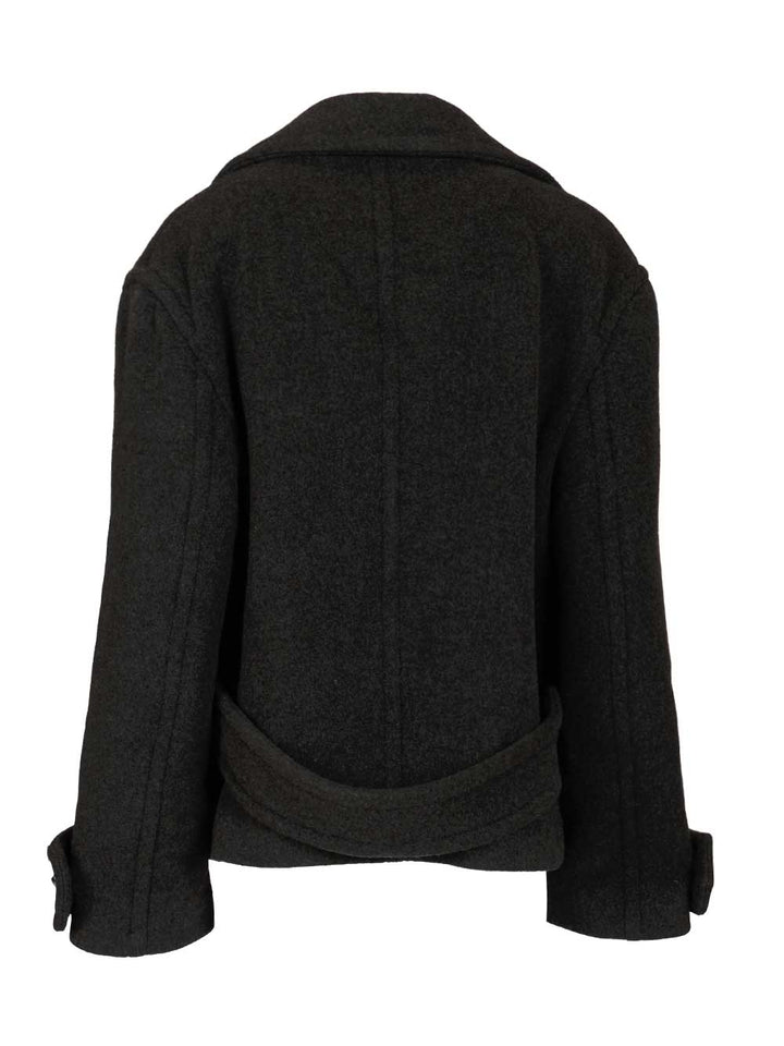 Durazzi Milano Wool Peacoat Coats - Grey | 26b0eb1b2b0338fcb4ad578b103a0640e9639181