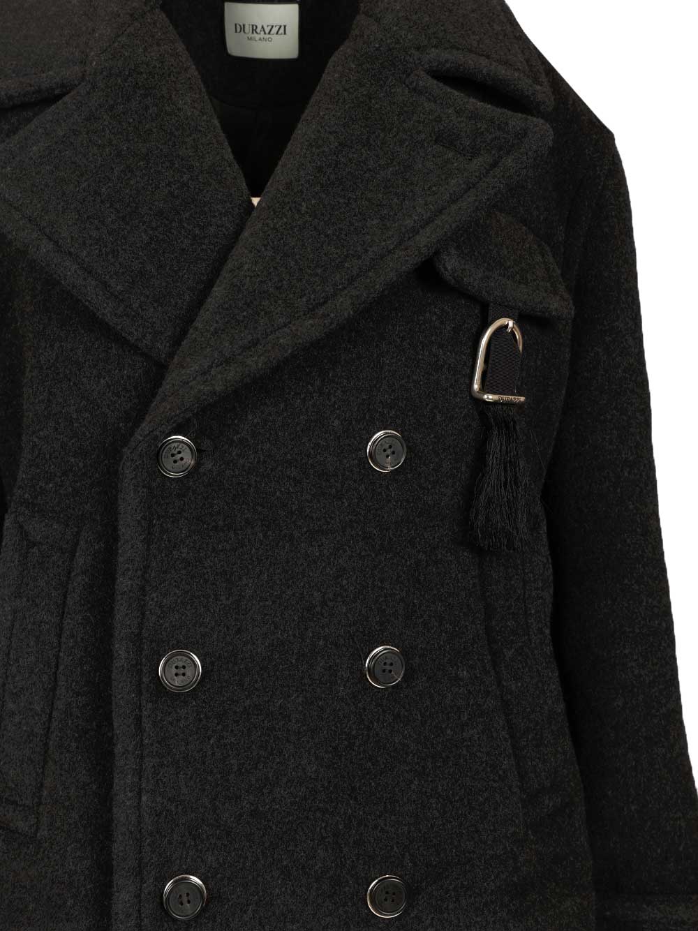Durazzi Milano Wool Peacoat Coats - Grey | 6f68979ad81b407f177cea01d7abb695dd3c2eba