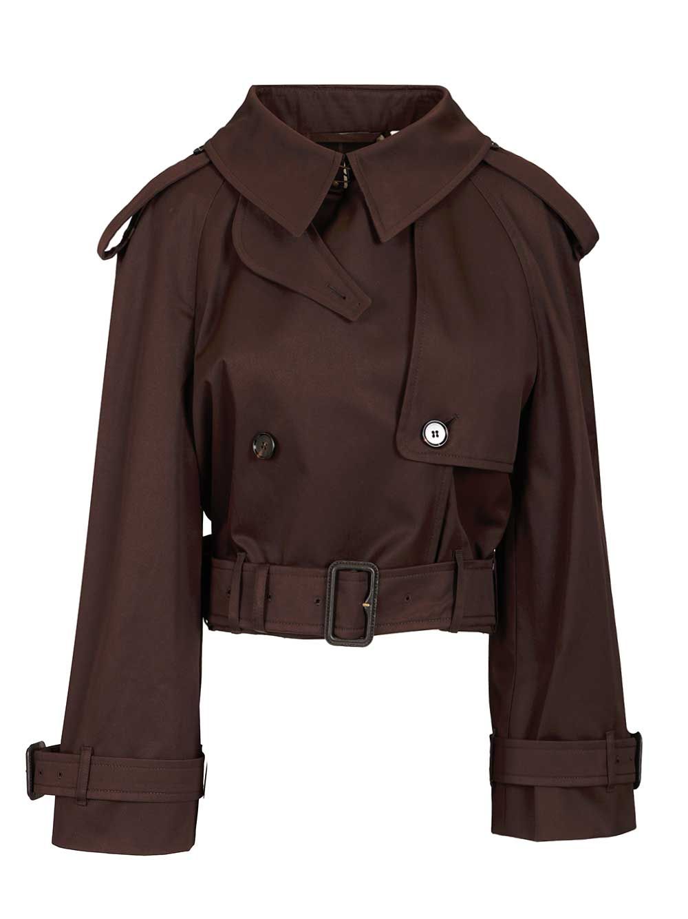 Burberry Cropped Trench Coat Coats - Brown | 190640538e51f21eedfdff086c13fd246f164022