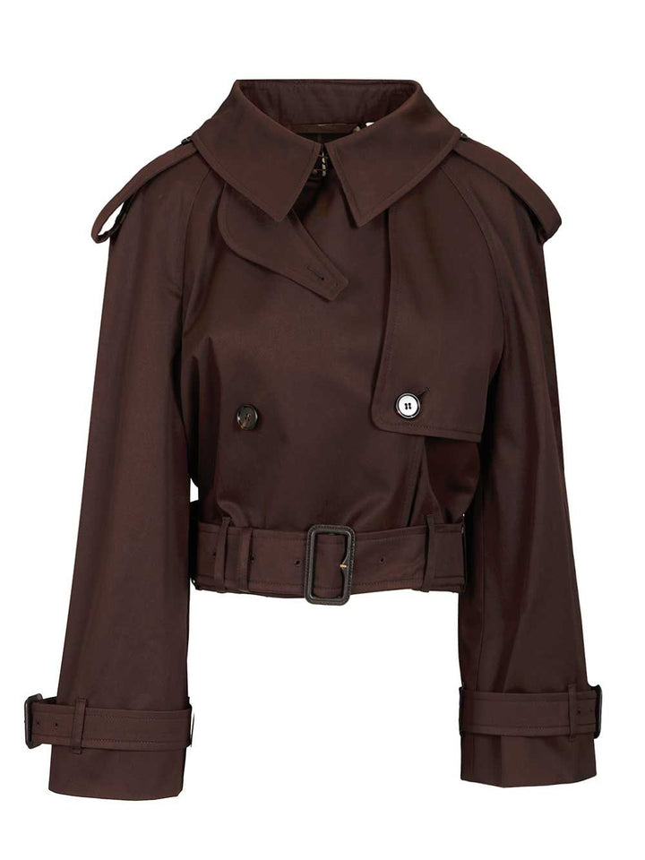 Burberry Cropped Trench Coat Coats - Brown | 190640538e51f21eedfdff086c13fd246f164022