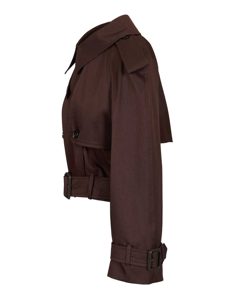 Burberry Cropped Trench Coat Coats - Brown | 289a606320a604548cbbb7ea8e3106992aeed271