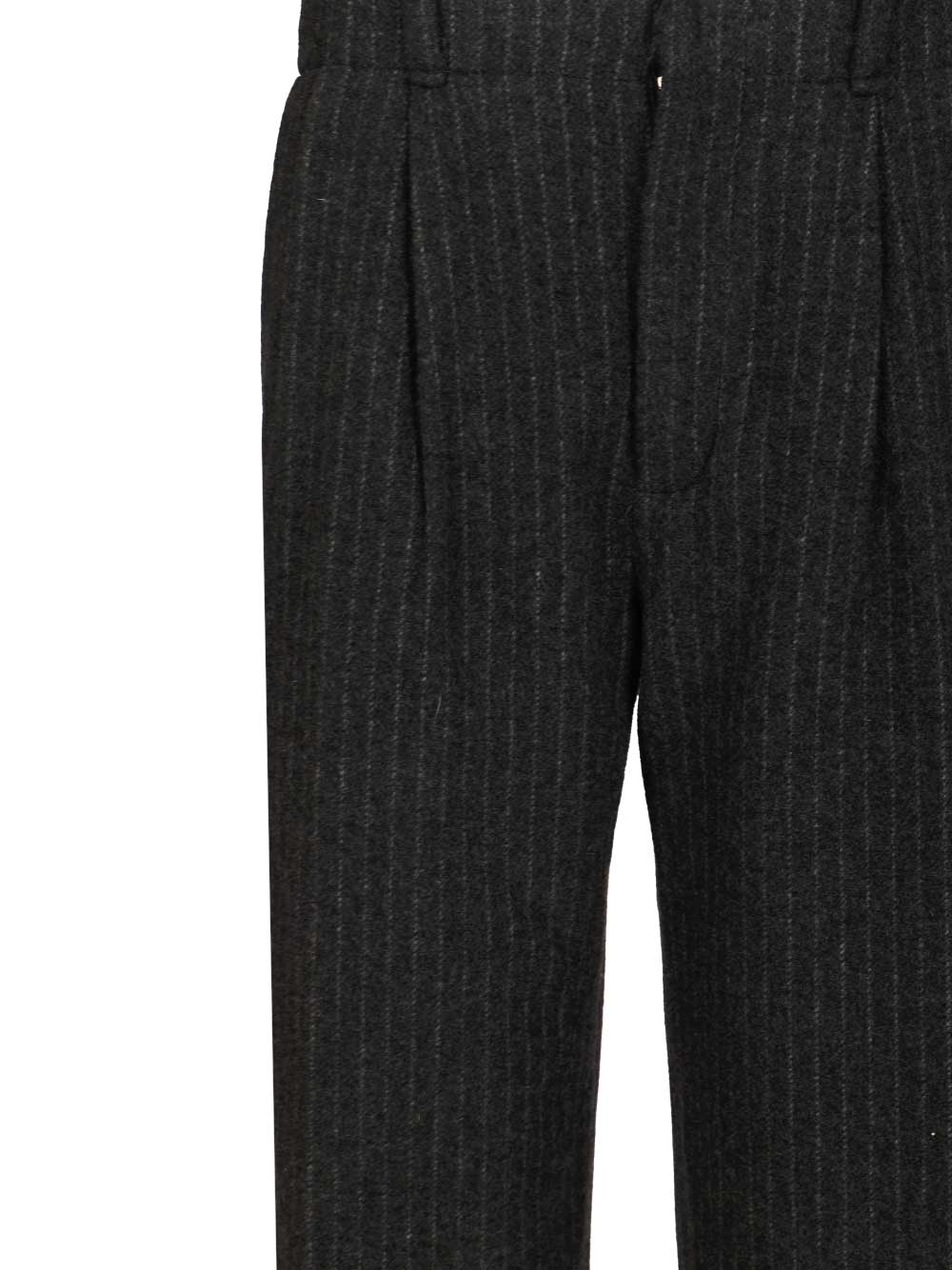 Durazzi Milano Pinstriped Wool Trousers - Grey | b046790a49259dbb05448c033fa314a0105fbbbd