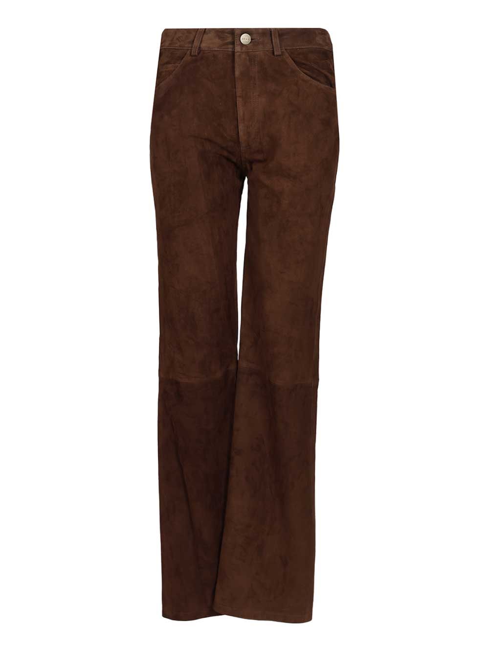 Arma Michela Suede Trousers - Brown | eb944230c51a8ca59e3a8da77bc9631b246628fe