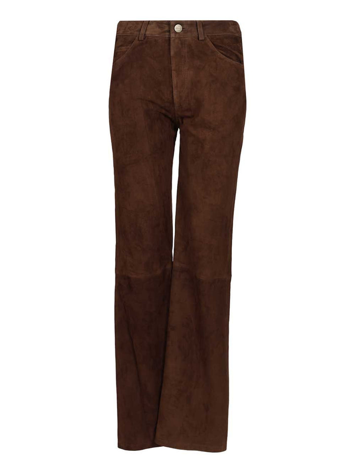 Arma Michela Suede Trousers - Brown | eb944230c51a8ca59e3a8da77bc9631b246628fe