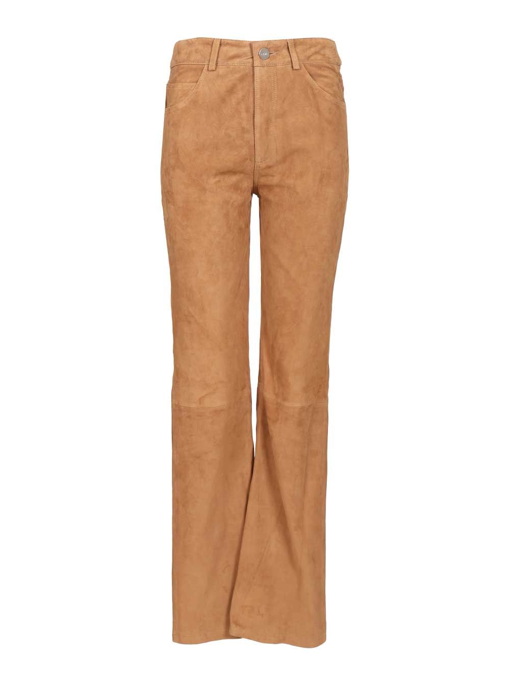 Arma Michela Suede Trousers - Beige | 28bd677521642aa8ee29ceeaa87411ddda9fa167