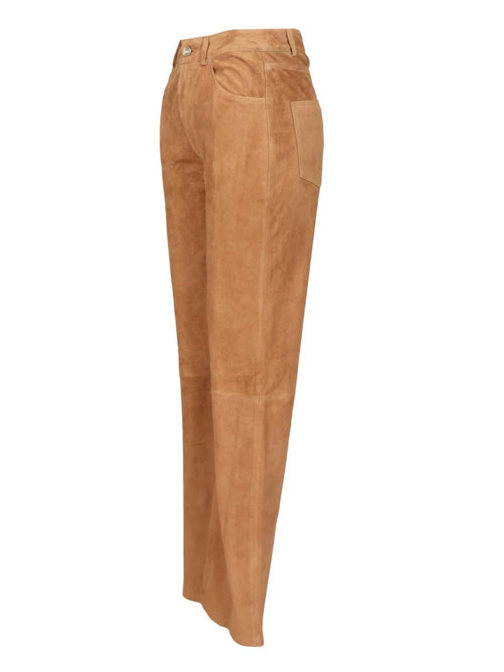 Arma Michela Suede Trousers - Beige | 102f57e652c84778baaa8731ec3ad87927b51072