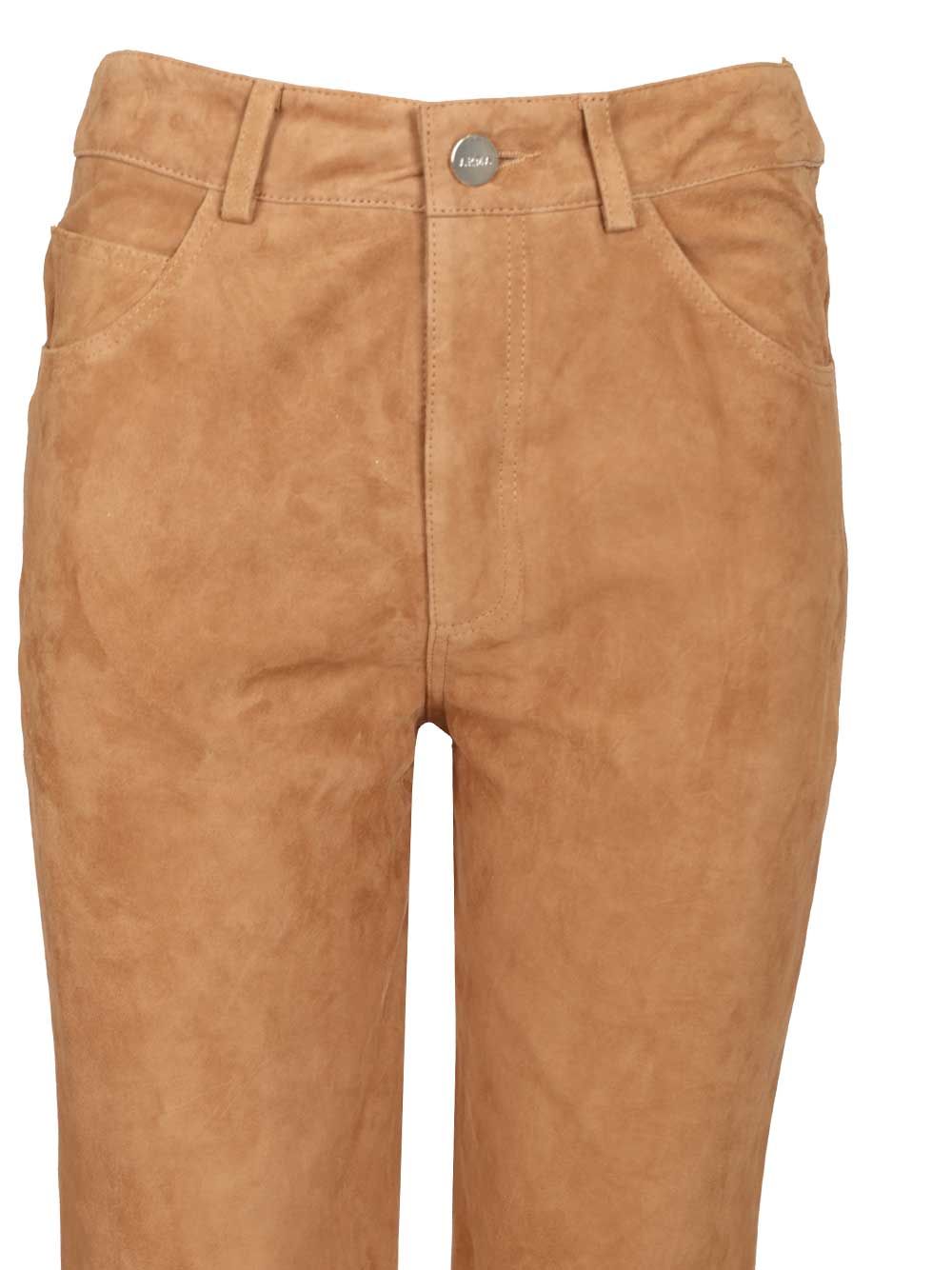 Arma Michela Suede Trousers - Beige | b7e08a8542cbd5f3e62c125705e8ba21ab514dc6