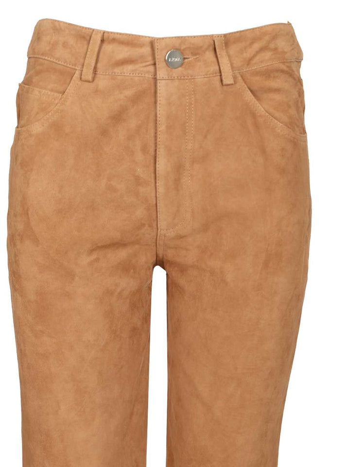 Arma Michela Suede Trousers - Beige | b7e08a8542cbd5f3e62c125705e8ba21ab514dc6