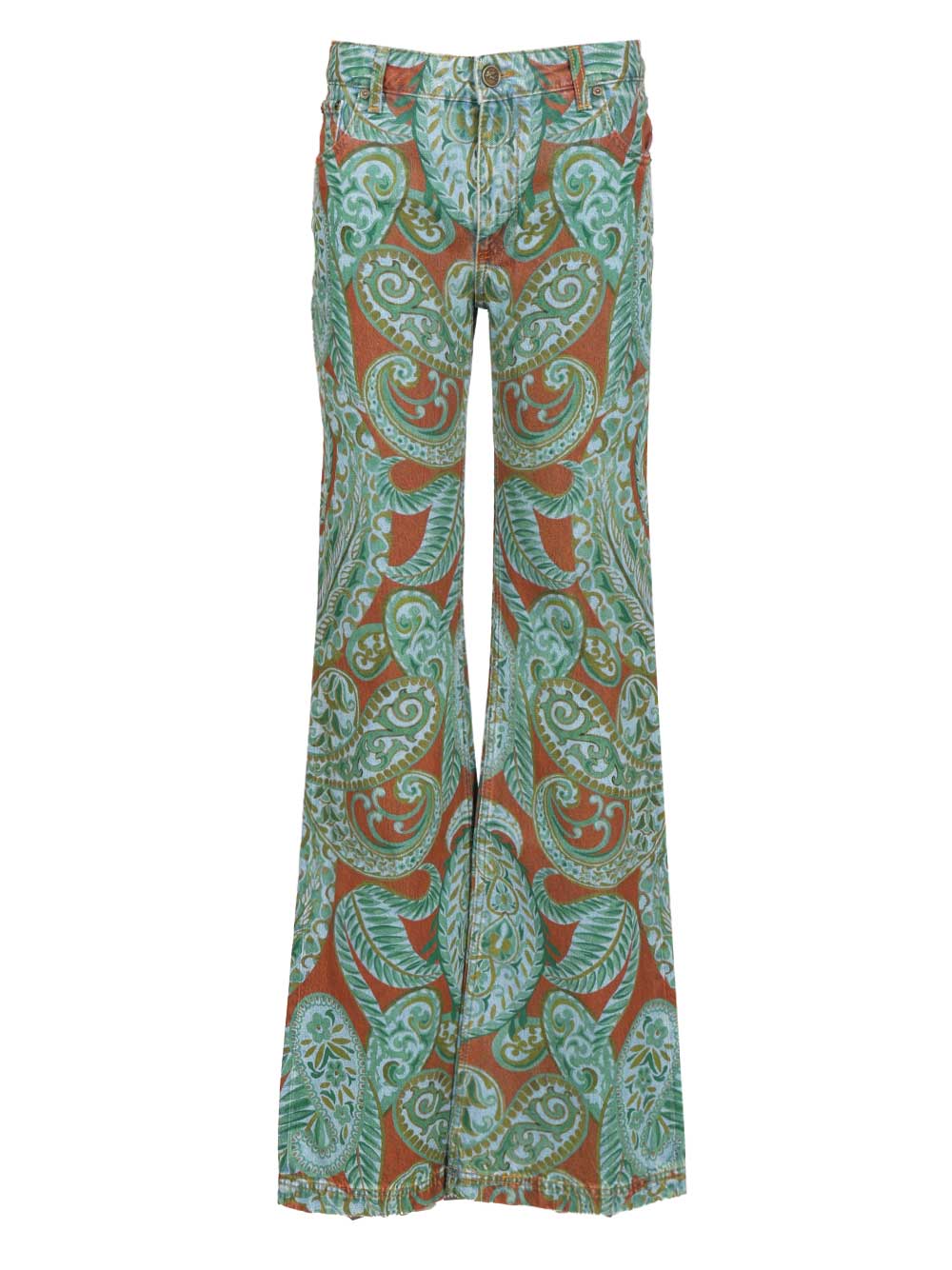 Etro Wide Leg Jeans With Paisley Print Trousers - Multicolor | f3c044057c8325ead7151f68261e0db369d48f0e
