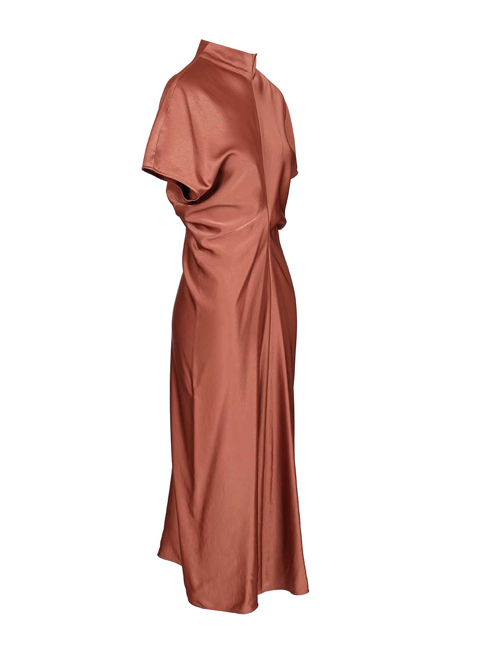 Federica Tosi Long Dress In Viscose Satin Dresses - Brown | 778004cf0364d9aa6dff8f8829578602441ebe31