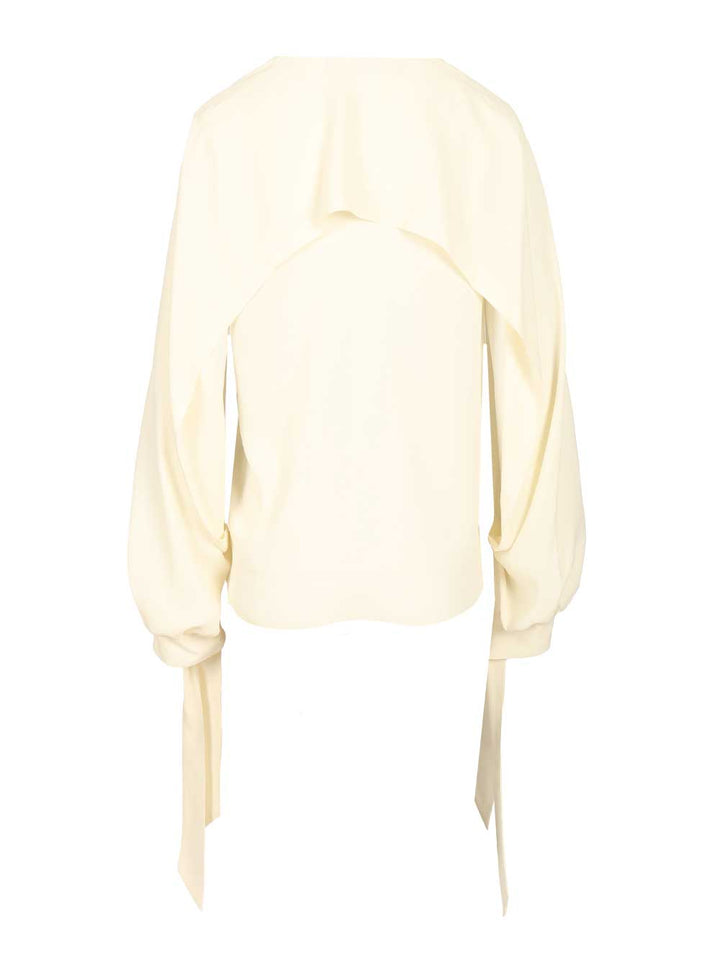 Federica Tosi Cape Blouse Shirts - White | f2ce58a4801ce8393459648282f2c45d56064280