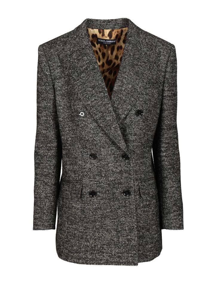 Dolce & Gabbana Double-Breasted Chevron Jacket Jackets - Grey | 8f7e93e1a978cf891e3c87df5f3d88086f97bb05