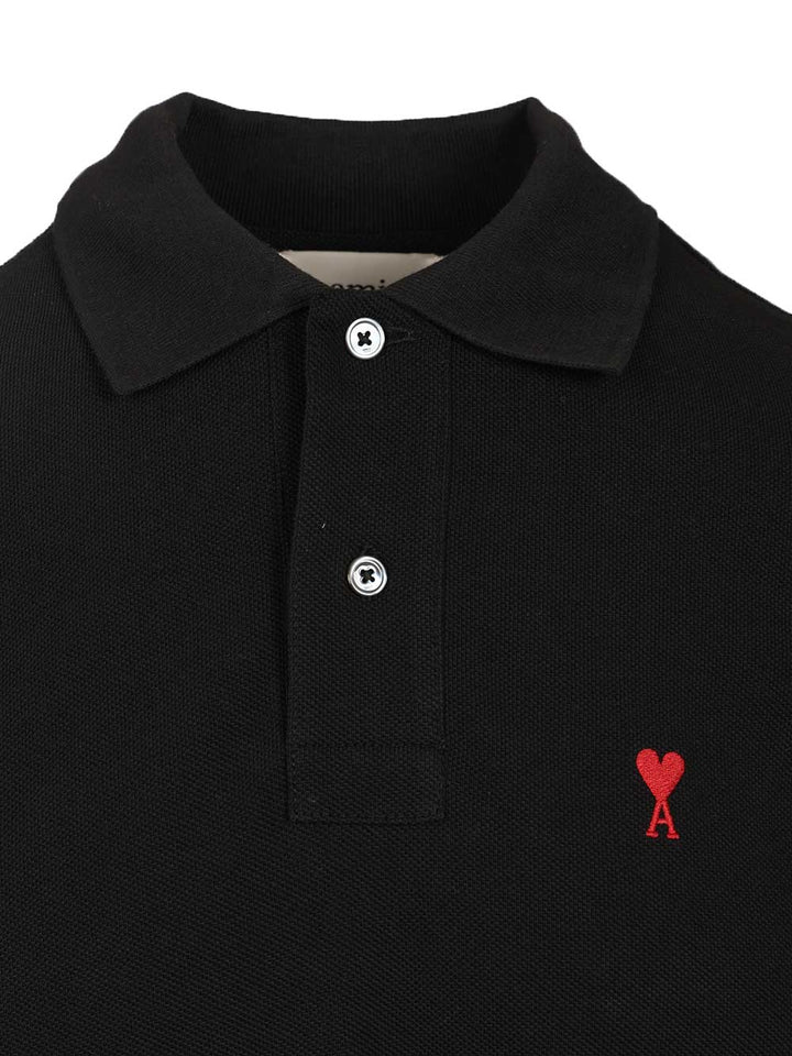 Ami Ami De Coeur Polo shirt - Black | 384a0dd3f97c82d35fabdf5698c97343fb0991df