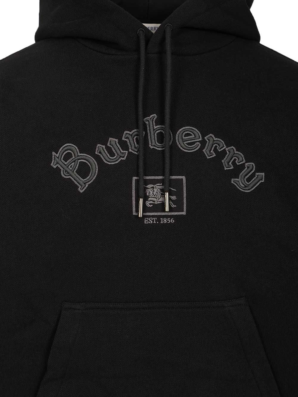 Burberry Cotton Hoody Sweatshirts - Black | 1497e119ab147f50c8fe42496f24cceea46f6f8a