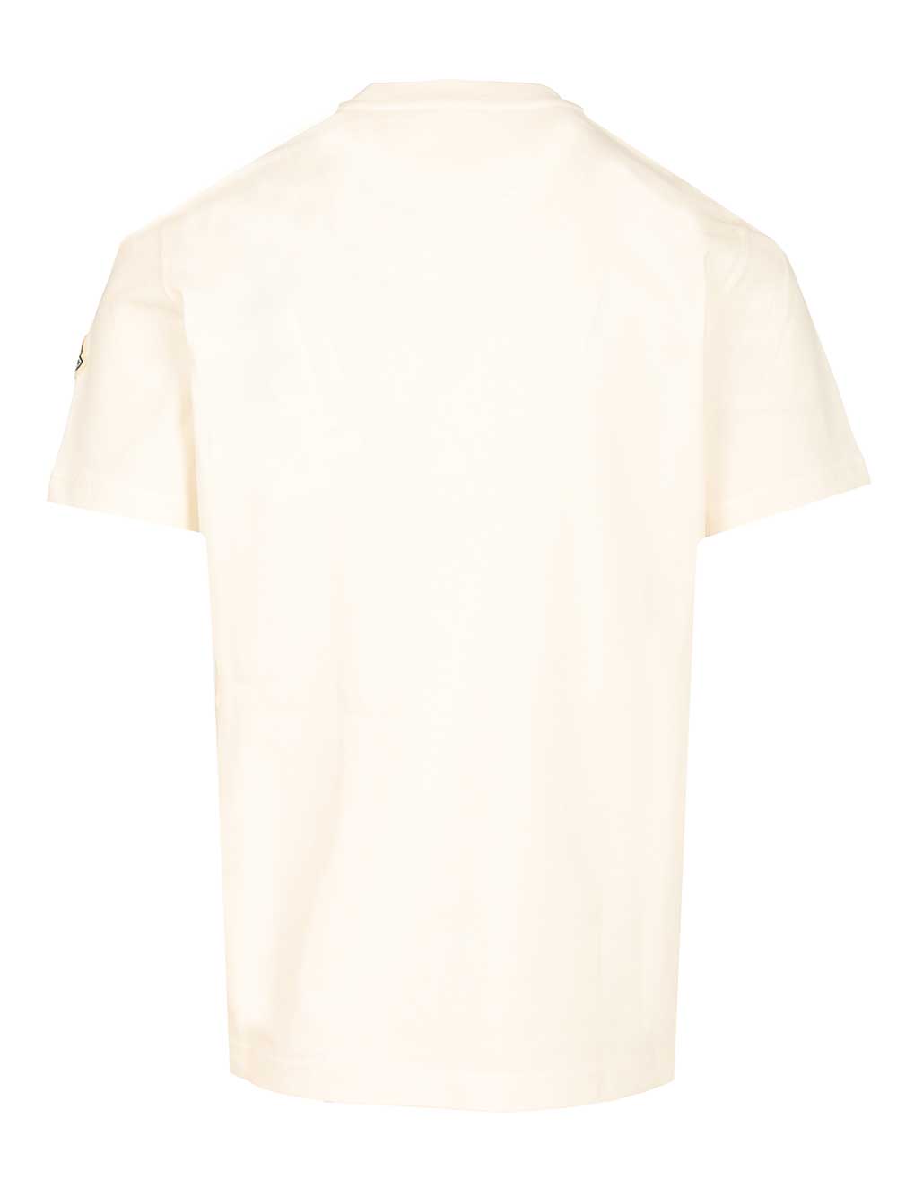Moncler With Embroidered Tricolour Logo T-Shirt - White | 00555e6e6f364db865c2c7fec2f7b8391012f8c5