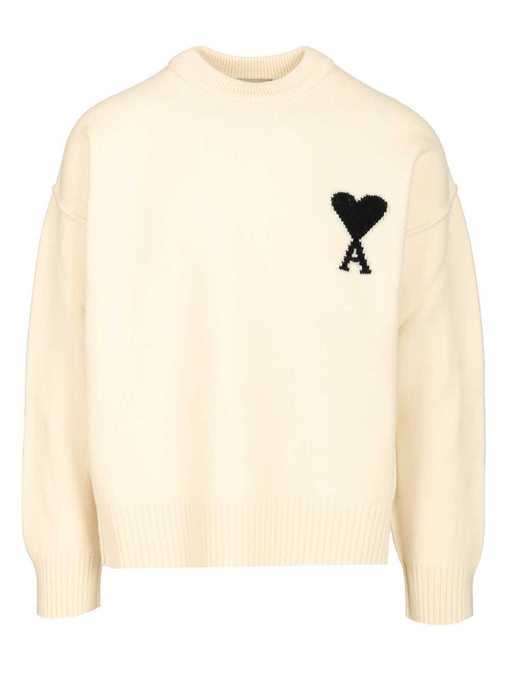 Ami Ami De Coeur Sweater Knitwear - White | 668b92ad153ac11e98fc8d72153b5d2a40f078c6