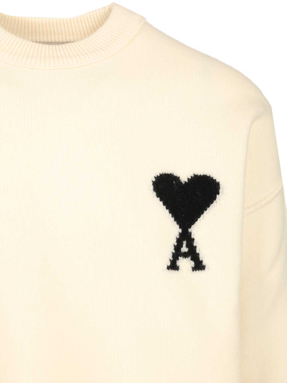 Ami Ami De Coeur Sweater Knitwear - White | 4a9b5ad93bba1706c895dcb411f52b8f462af9c0