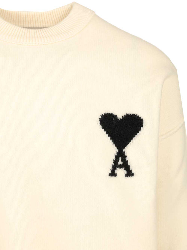 Ami Ami De Coeur Sweater Knitwear - White | 4a9b5ad93bba1706c895dcb411f52b8f462af9c0