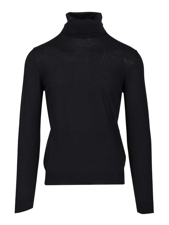 Wool Turtleneck Knitwear Blue
