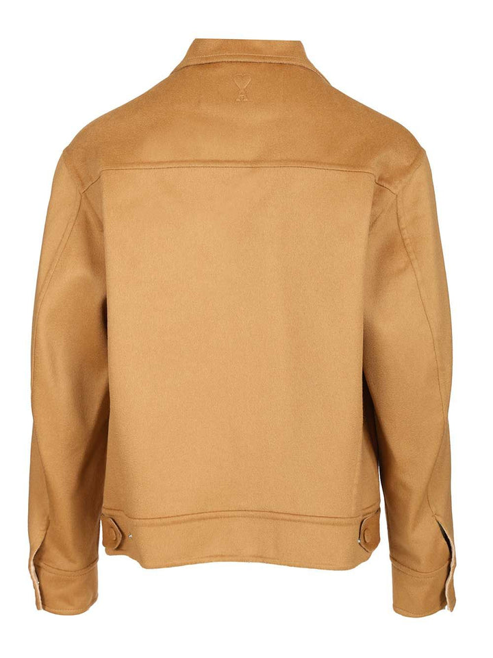 Ami Wool Trucker Jacket Jackets - Beige | 22cabb4158d1511cc598dc8dcff75b3b172a7339