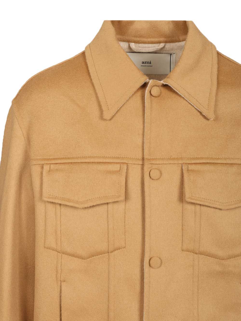 Ami Wool Trucker Jacket Jackets - Beige | 1ada8660002ef6a05cf0cc9283595ebab3c98be4