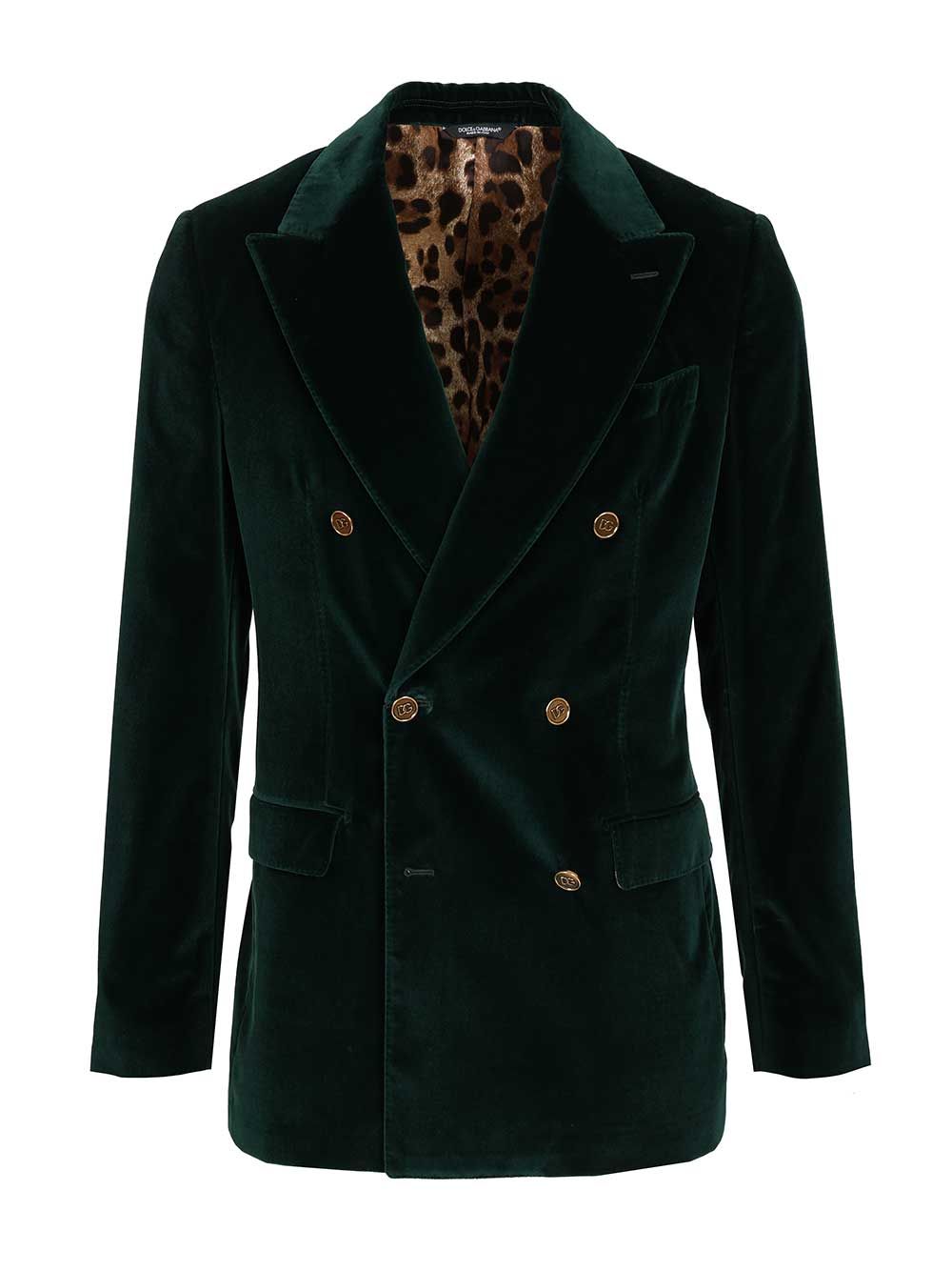 Dolce & Gabbana Double-Breasted Velvet Blazer Jackets - Green | bf5a495235c925f0b280f00c63ee7e6514df9b67