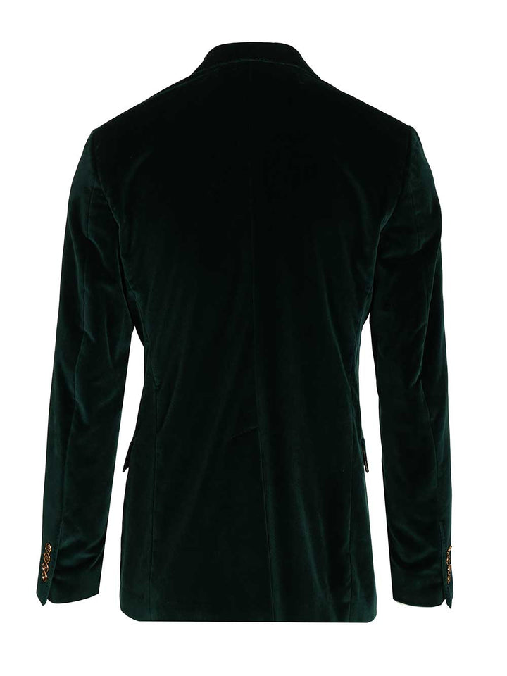 Dolce & Gabbana Double-Breasted Velvet Blazer Jackets - Green | 27c0d46a62933d2f377f085c0942621a72cacb11