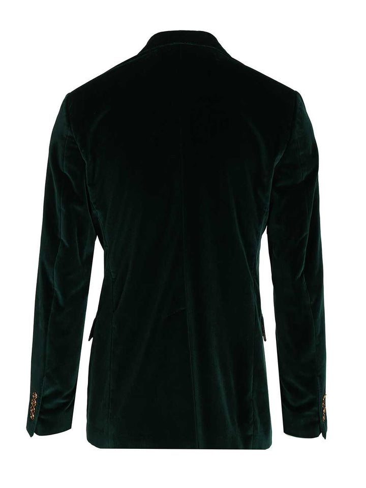 Dolce & Gabbana Double-Breasted Velvet Blazer Jackets - Green | 3c085bb107f038a8340a7aec9afb24d631e83e86