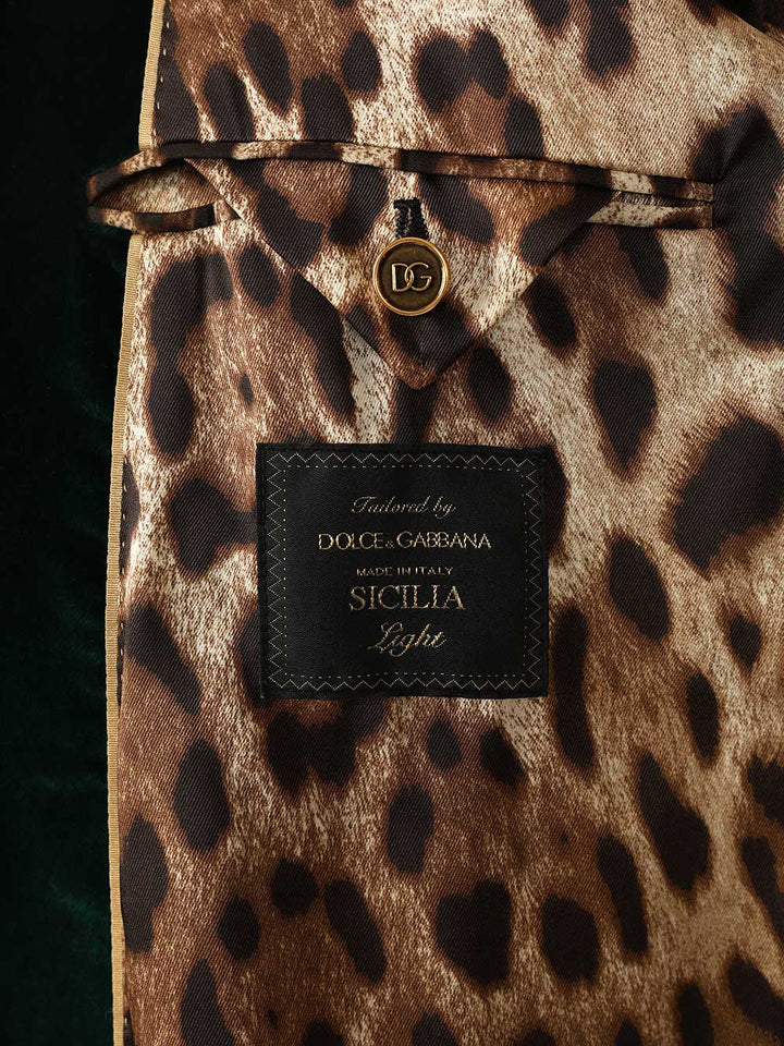 Dolce & Gabbana Double-Breasted Velvet Blazer Jackets - Green | ab3ca5cb91965e0a42afe43e198357fba7a658f2