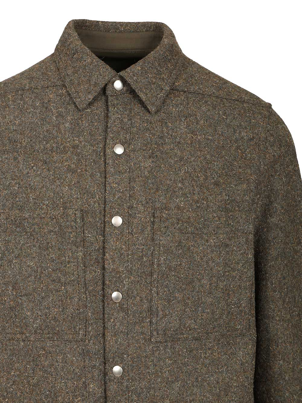 Rick Owens Wool Overshirt Jackets - Green | 292c88080dfc08aa22a969b8880dd89972126334