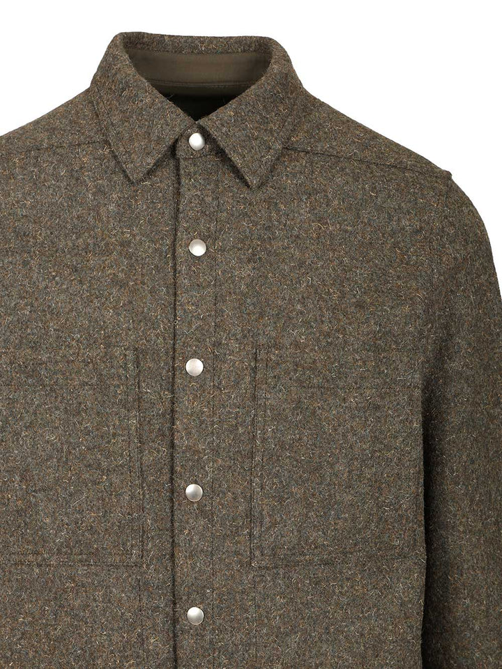 Rick Owens Wool Overshirt Jackets - Green | 292c88080dfc08aa22a969b8880dd89972126334