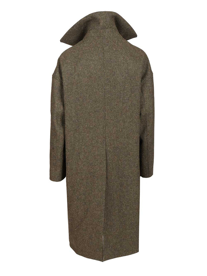 Rick Owens Dracucollar Coat Coats - Green | fc004ac8f0c50098f7bfa46af2aee433443625a3