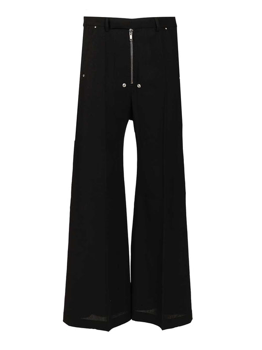 Zip-Fly Button Trousers Black