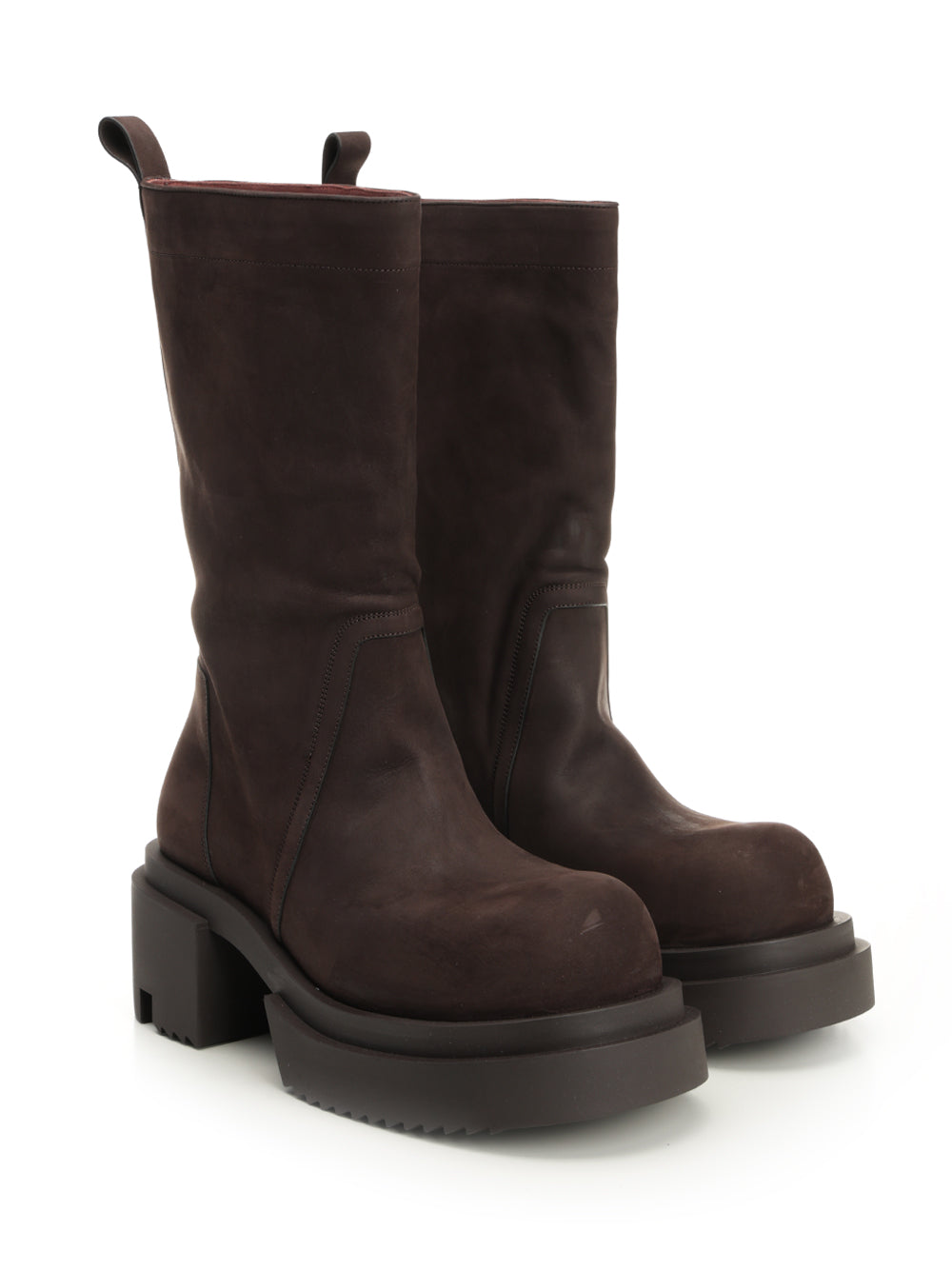Rick Owens Suede Pull-On Boots - Brown | 1f8a3d2835d6f5ee49583c61be981c8b9bd93f12