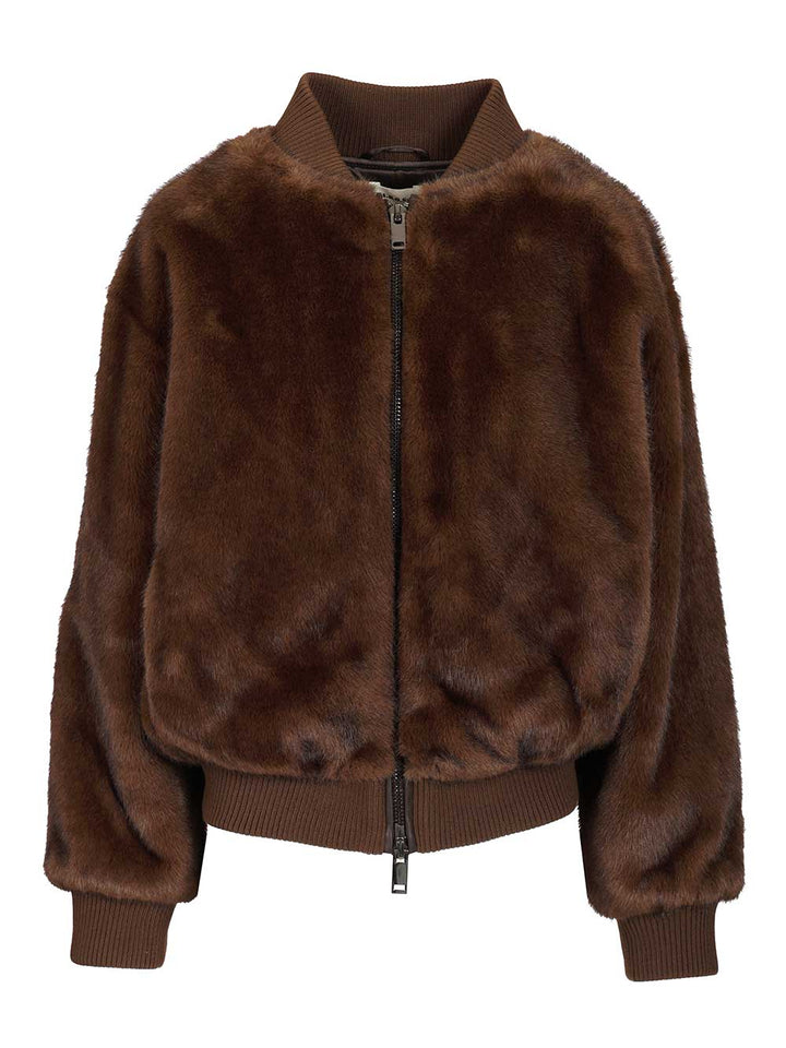 P.A.R.O.S.H. Faux Fur Jacket Jackets - Brown | 459eaa5f48999cb198c90742fa6930d225606ecd
