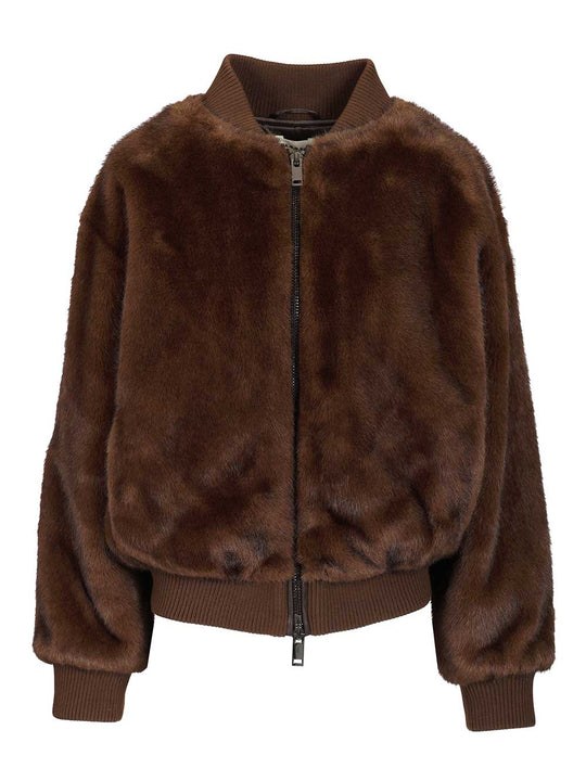 Faux Fur Jacket Jackets Brown
