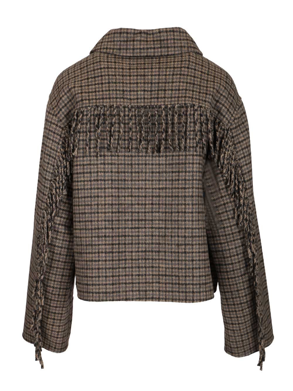 P.A.R.O.S.H. Fringed Jacket Jackets - Grey | e37080ec12a4b9d899e794867ab881fda2d21e18