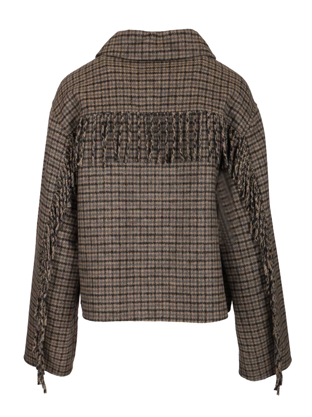 P.A.R.O.S.H. Fringed Jacket Jackets - Grey | edee5674b19748635ae7b4888d8e9abb211c78e6