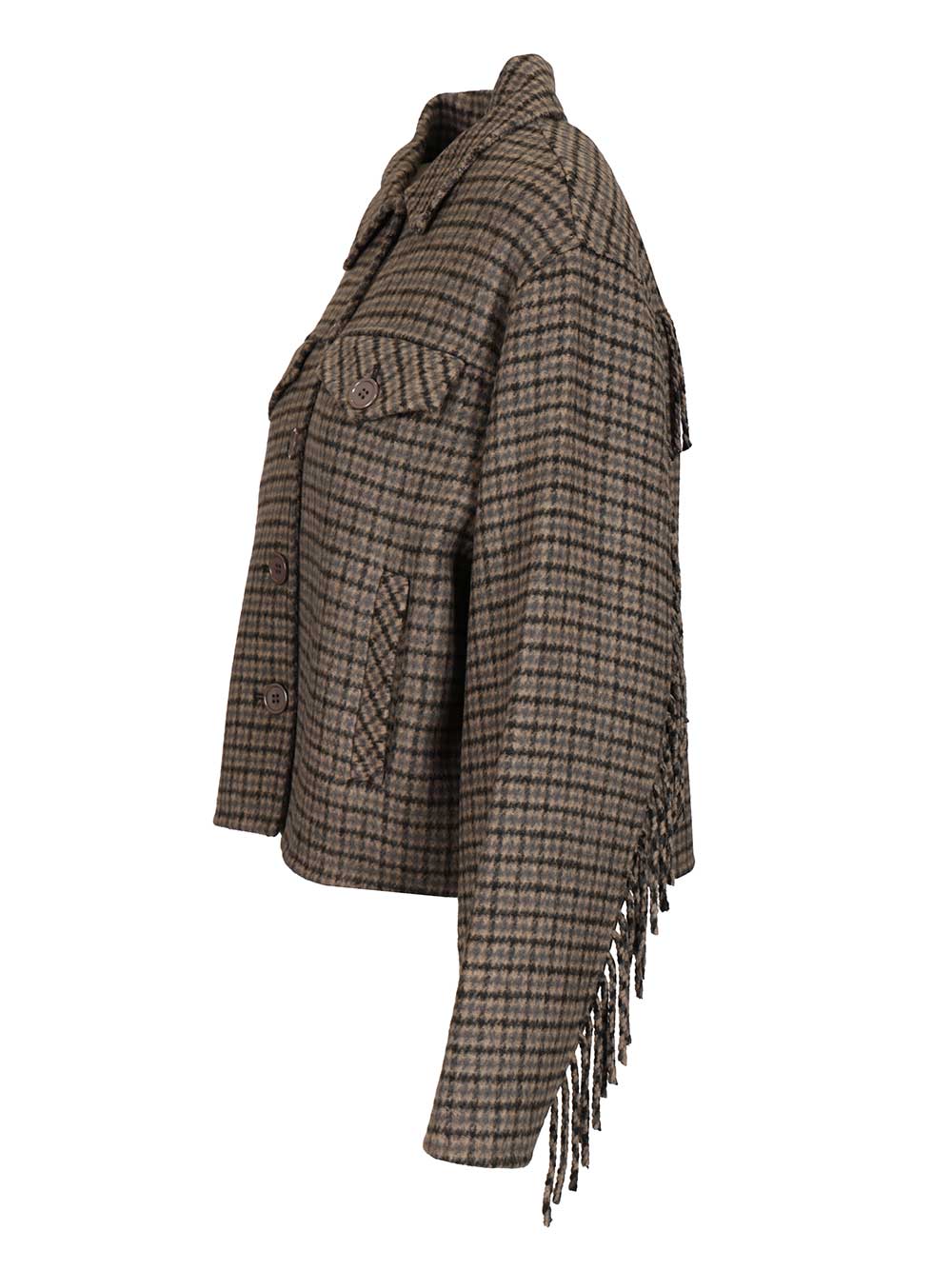 P.A.R.O.S.H. Fringed Jacket Jackets - Grey | a0df0d73e5f9abab396f54f9f87f517349767c10