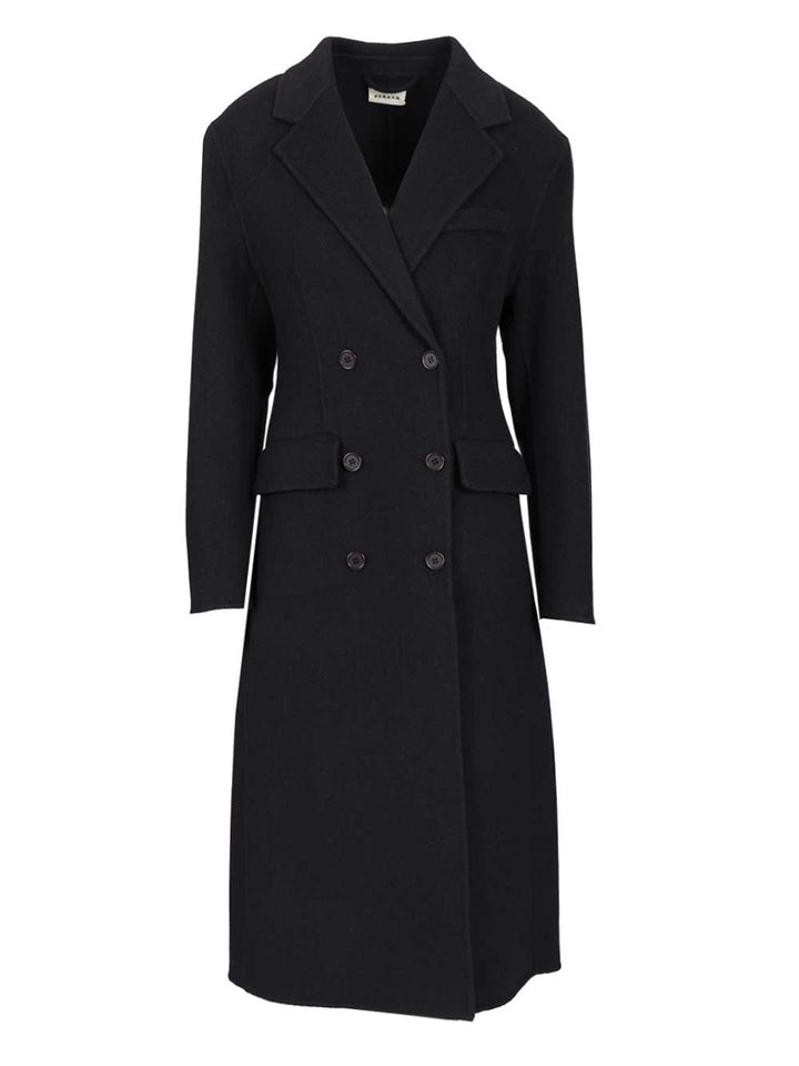 P.A.R.O.S.H. Double-Breasted Coat Coats - Blue | f992b6fb7f8cc1e60b3154b6b32def23de0ceb8c