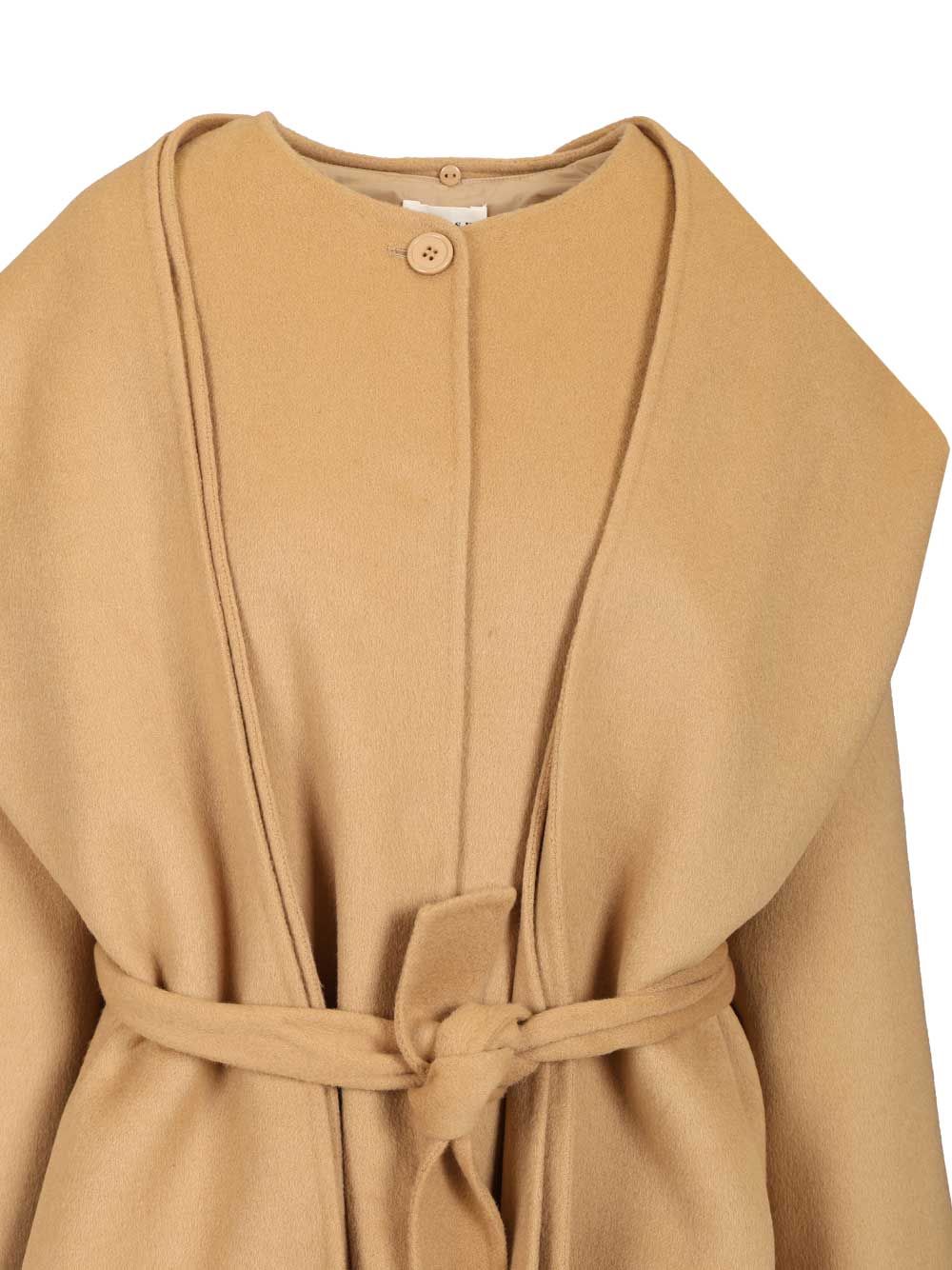 P.A.R.O.S.H. Wool Coat With Scarf Coats - Beige | 5987420ddf896c9ef842a2aeba664a282fbca084