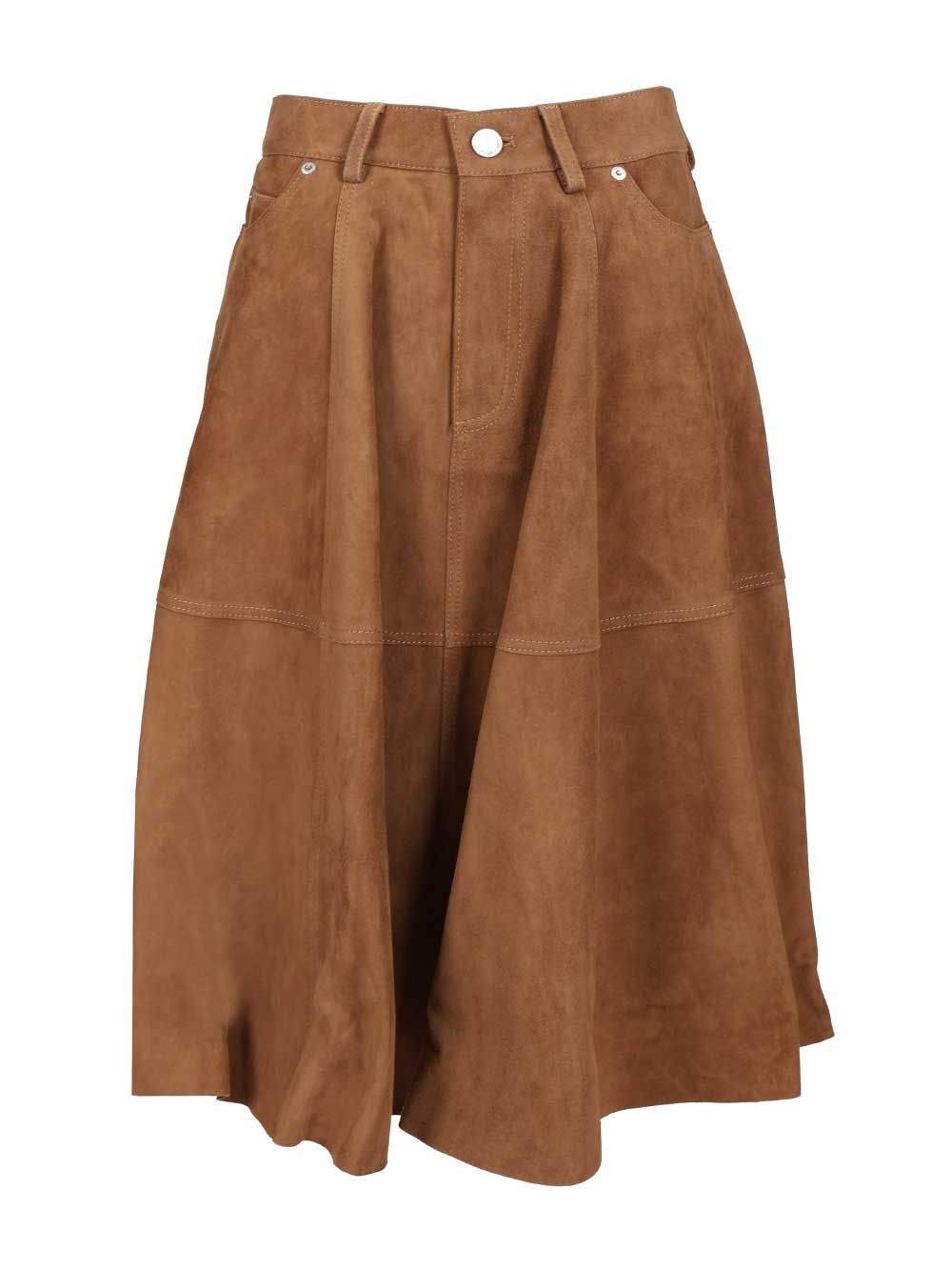 Ami Suede Skirt Skirts - Brown | 383fe95e104681e61058ebea8800e3ebb2adf242
