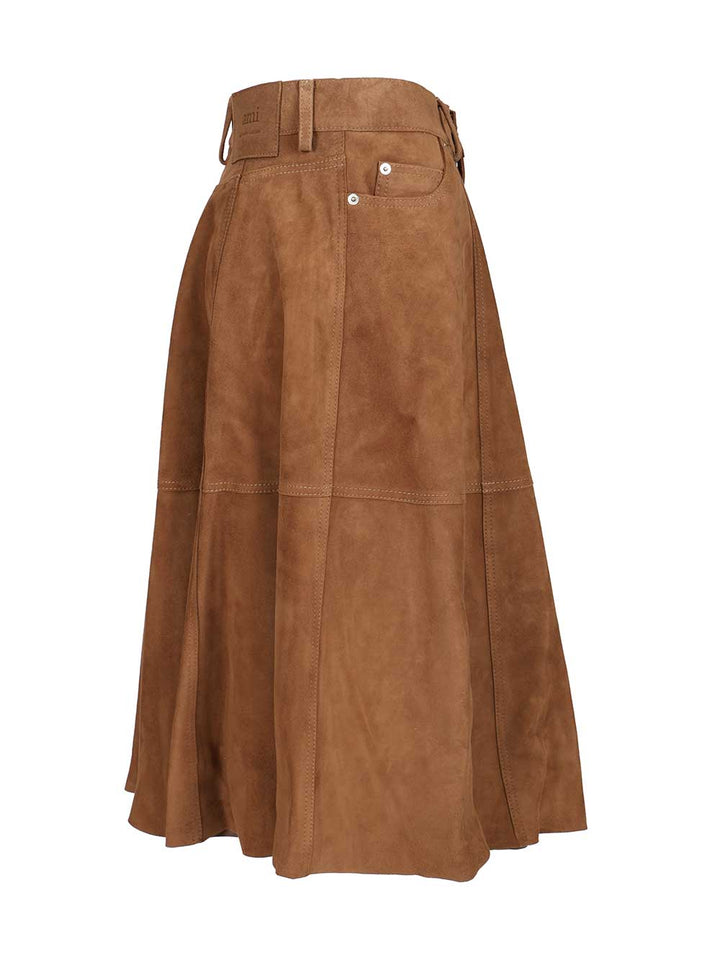 Ami Suede Skirt Skirts - Brown | 51684918c7f969fc6bd62e82a9393f3ab8c79b25