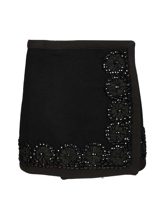 Wool Miniskirt Skirts Black